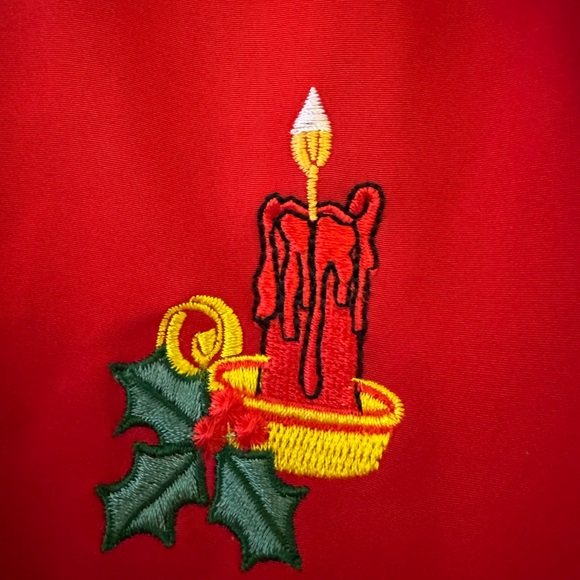 Vintage Blair women RED Christmas blouse size XL - Picture 4 of 8